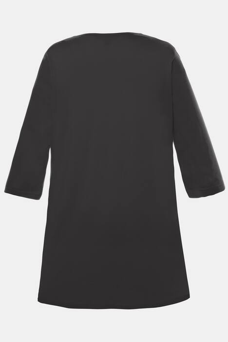 Longshirt, Schmucknaht, Pocket, 3/4-Ärmel, A-Line