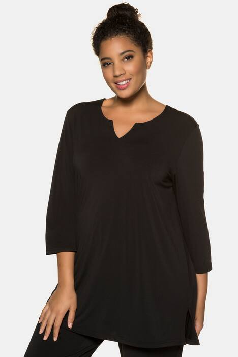 Longshirt, Tunika-Ausschnitt, 3/4-Ärmel