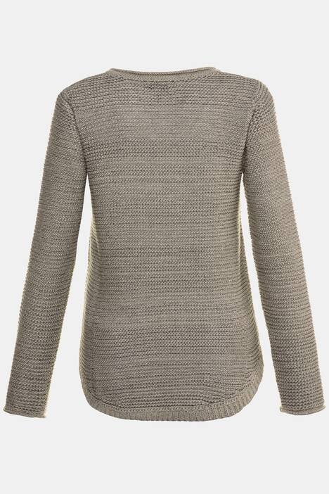 Pullover, Strukturstrick, hinten länger, Langarm
