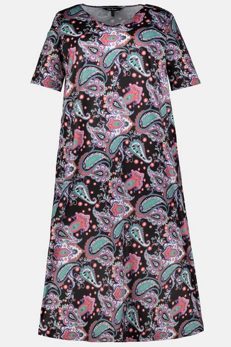Kleid, Jersey, V-Ausschnitt, Halbarm, Stretchkomfort
