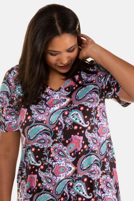 Kleid, Jersey, V-Ausschnitt, Halbarm, Stretchkomfort