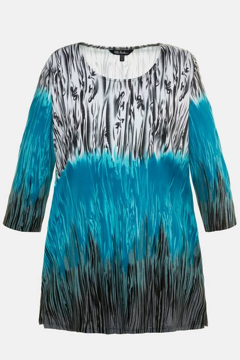 Dip Dye Look Round Neck Cotton Knit Tunic