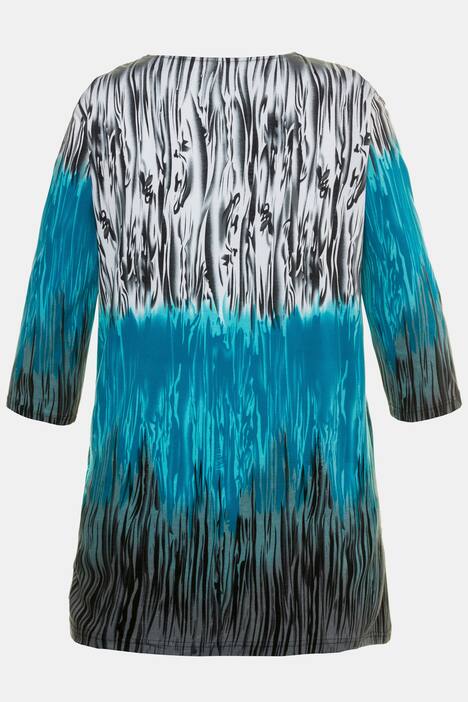 Dip Dye Look Round Neck Cotton Knit Tunic