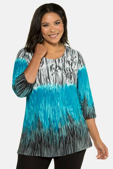 Dip Dye Look Round Neck Cotton Knit Tunic
