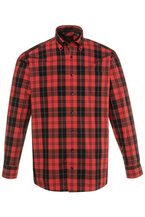 Košile, kostkovaná, límeček s knoflíky, Comfort střih