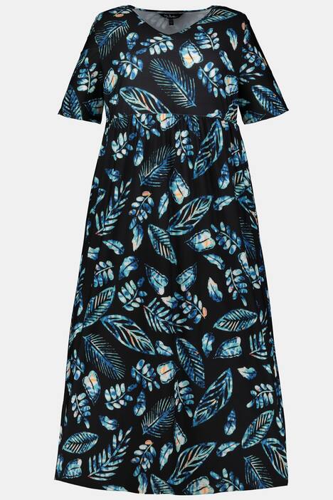 Kleid, Jersey, Empireform, V-Ausschnitt, Halbarm