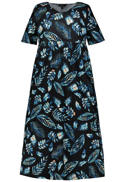 Matte Jersey V-Neck Empire Stretch Knit Dress