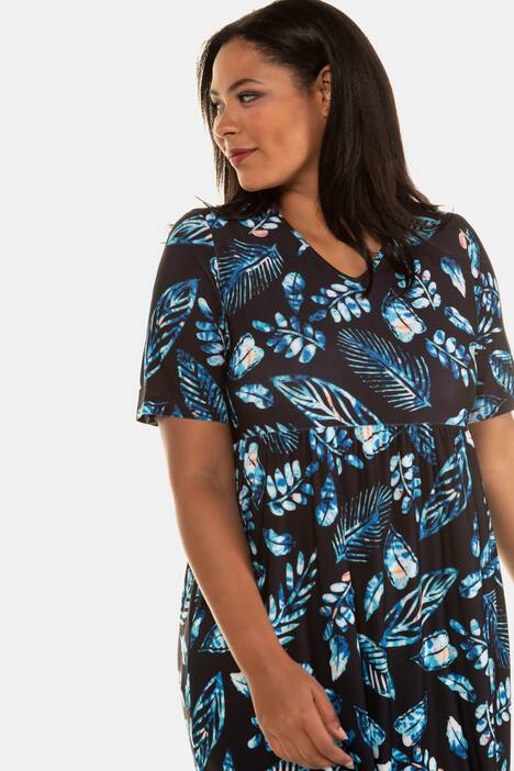 Kleid, Jersey, Empireform, V-Ausschnitt, Halbarm