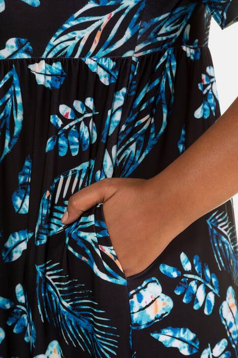 Kleid, Jersey, Empireform, V-Ausschnitt, Halbarm