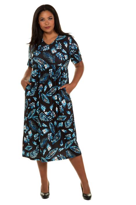 Matte Jersey V-Neck Empire Stretch Knit Dress