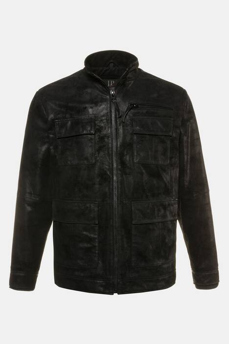 Porc Leather Long Sleeve Multi Pocket Jacket