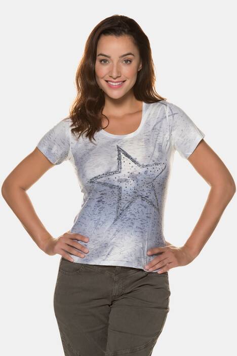 T-Shirt, Sternenmotiv, Strasssteine