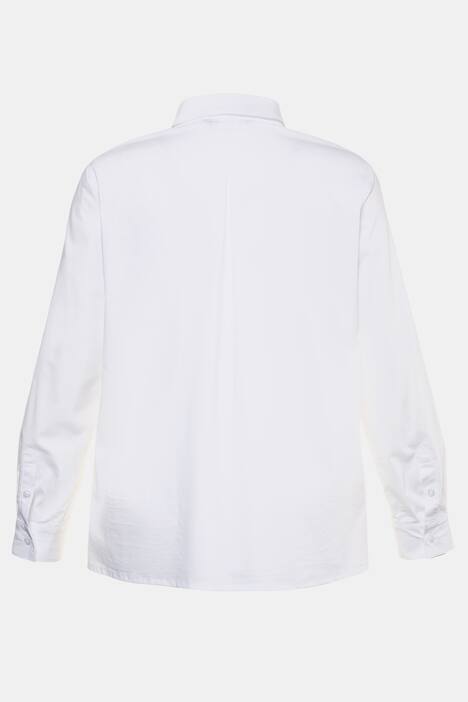 Bluse, Hemdkragen, Abnäher, Seitenschlitze, Elasthan