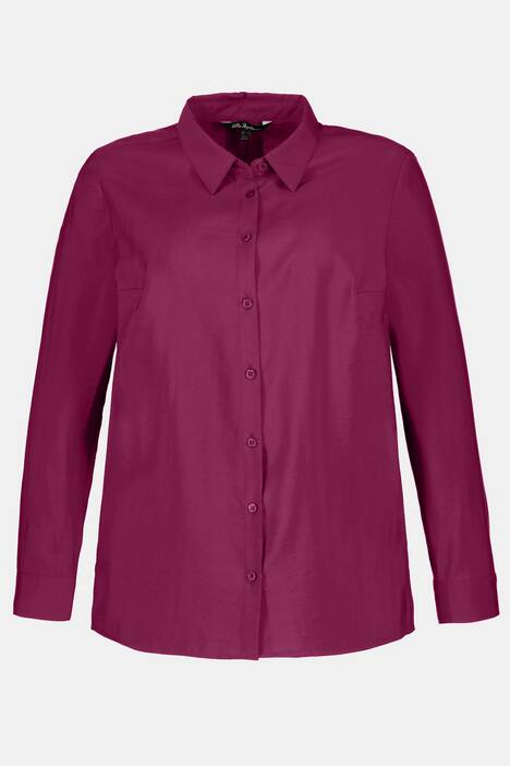 Bluse, Hemdkragen, Abnäher, Seitenschlitze, Elasthan