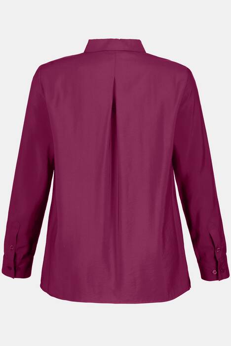 Bluse, Hemdkragen, Abnäher, Seitenschlitze, Elasthan