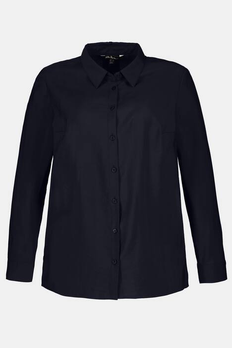 Bluse, Hemdkragen, Abnäher, Seitenschlitze, Elasthan