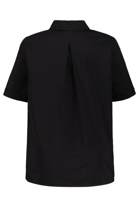 Bluse, Hemdkragen, Seitenschlitze, Halbarm