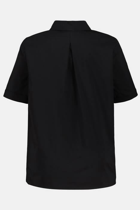 Bluse, Hemdkragen, Seitenschlitze, Halbarm