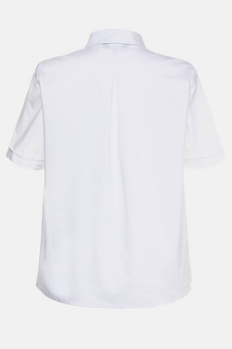 Bluse, Hemdkragen, Seitenschlitze, Halbarm