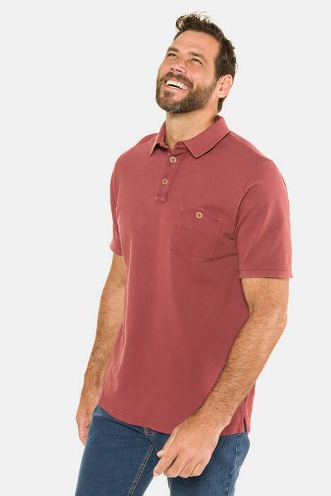 Poloshirt, Piqué, Pocket mit Knopf, gerippte Abschlüsse