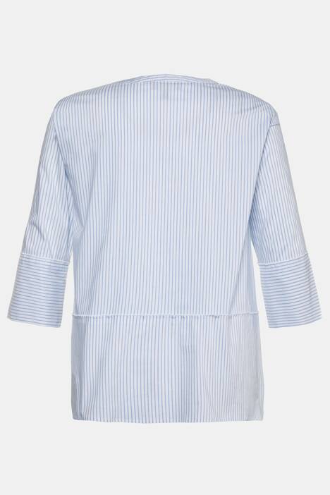 Bluse, Streifen, Blüten-Stickerei, Volant, selection