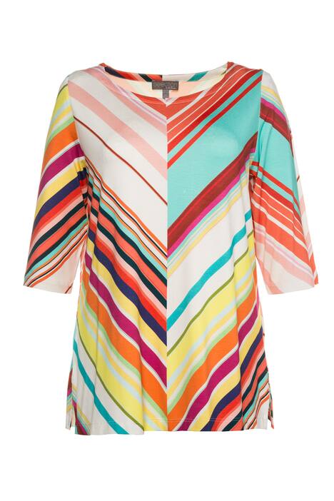 Diagonal Stripe Classic Fit Stretch Knit Top