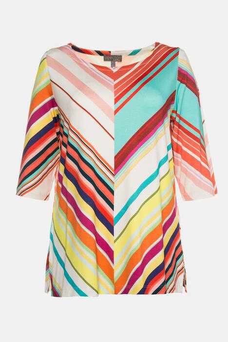 Diagonal Stripe Classic Fit Stretch Knit Top