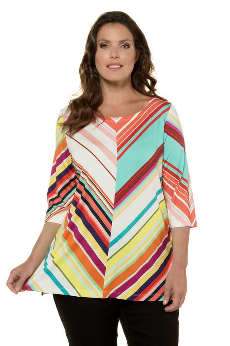 Diagonal Stripe Classic Fit Stretch Knit Top