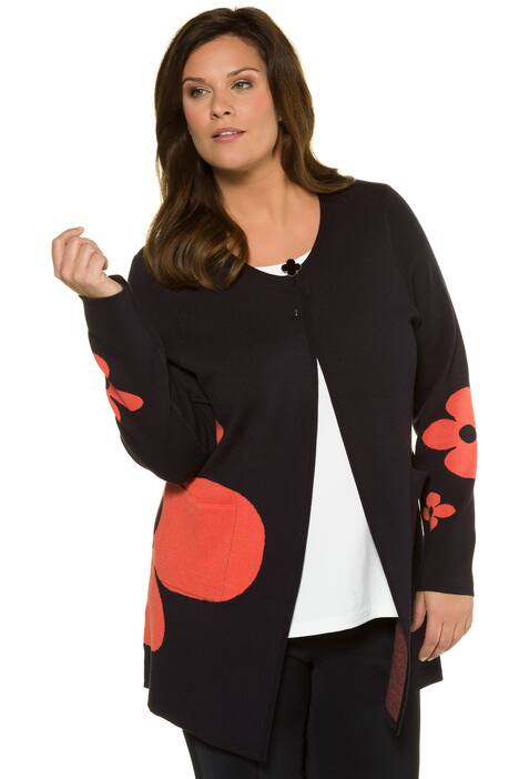 Touch of Flower Open Front Long Sleeve Cardigan Sweater