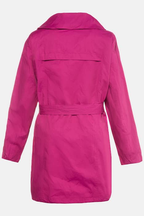 Textured Decorative Collar Snap Jacket