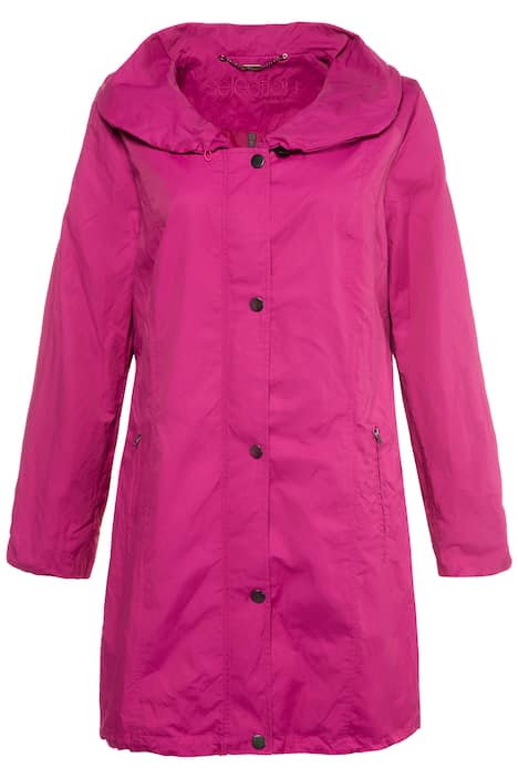 Textured Decorative Collar Snap Jacket