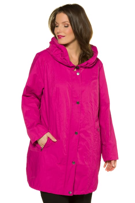Textured Decorative Collar Snap Jacket