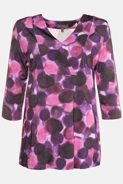 Tonal Dot Print Stretch Knit Top