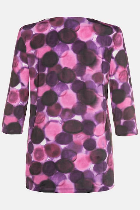 Tonal Dot Print Stretch Knit Top