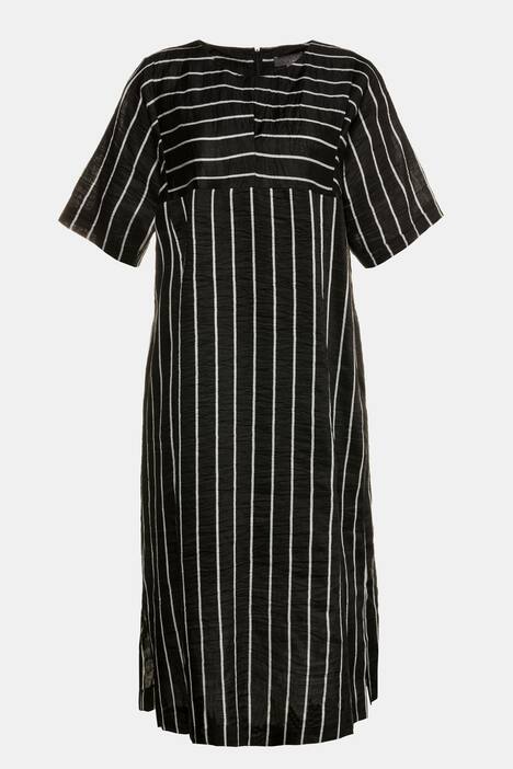 Kleid, Streifen, lange Seitenschlitze, Leinencrash, selection