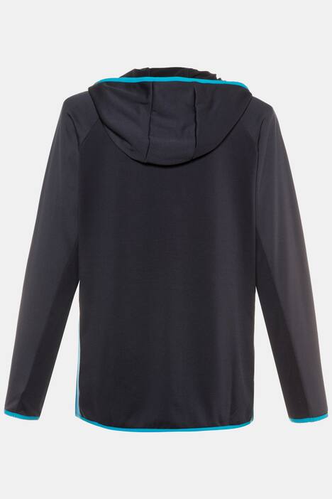 Powerstretch-Jacke, zweifarbig, Kapuze, Fleecfutter