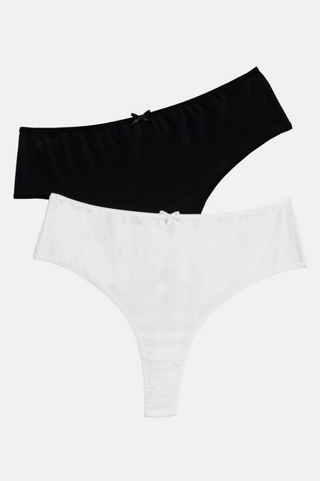 Strings, 2er-Pack, Mikrofaser, schwarz / weiß