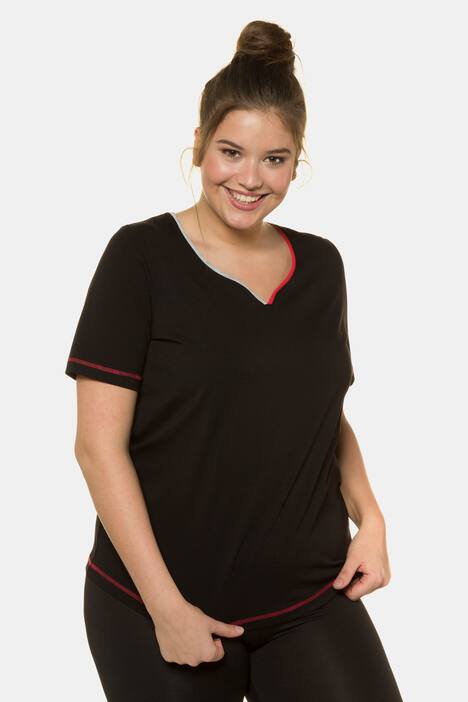 Two Tone Piped Classic Fit Stretch Tee