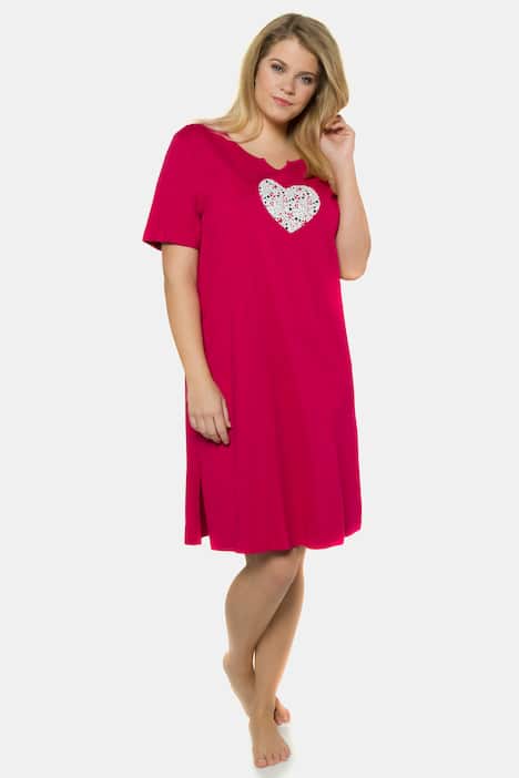 2 Pack Cotton Short Sleeve Sleep Tees - Hearts & Flowers