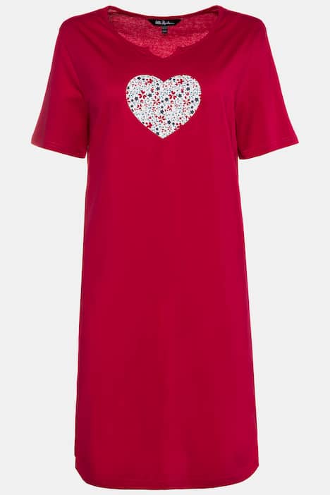 2 Pack Cotton Short Sleeve Sleep Tees - Hearts & Flowers
