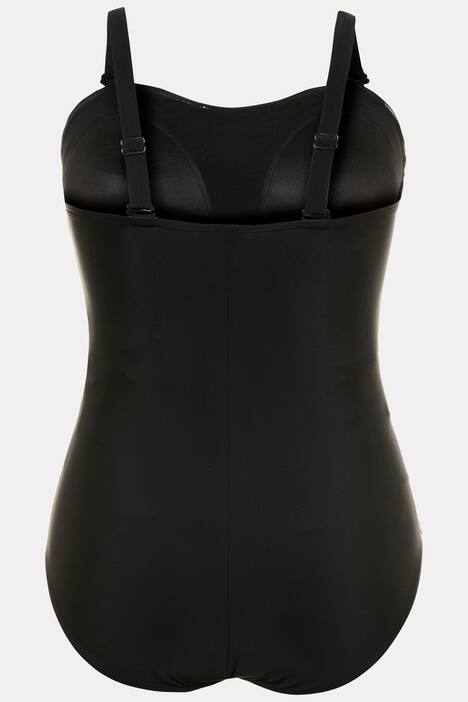 Gathered Lace Front Swimsuit