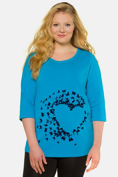 Butterfly Heart Scoop Neck Cotton Tee