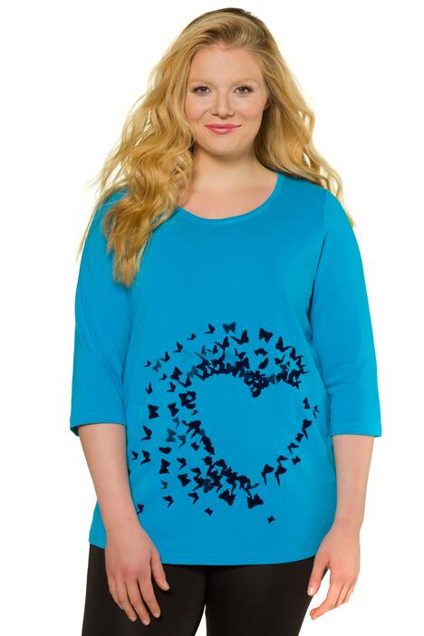 Butterfly Heart Scoop Neck Cotton Tee