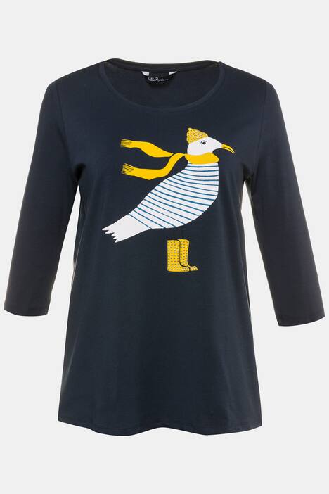 Shirt, Möwenmotiv, Classic, Glitzernieten, 3/4-Arm