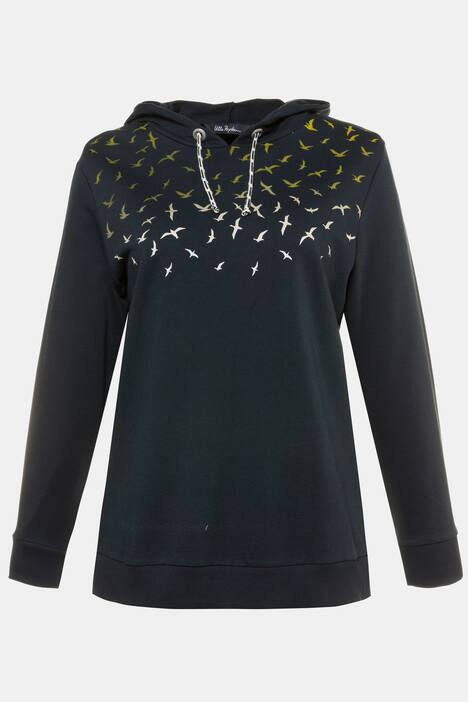 Sweatshirt, Möwenschwarm-Motiv, Kapuze, reine Baumwolle