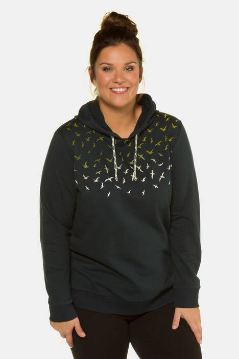 Sweatshirt, Möwenschwarm-Motiv, Kapuze, reine Baumwolle