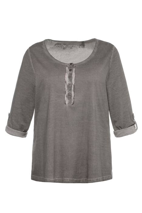 Shirt, Spitzendetails, Classic, Knopfleiste, cold dyed
