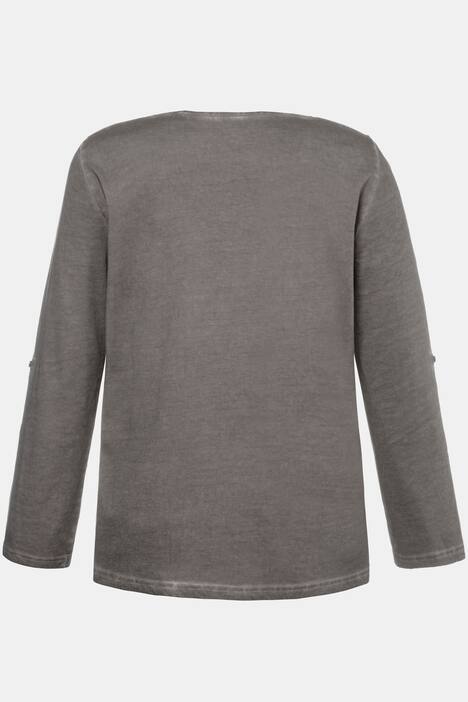 Shirt, Spitzendetails, Classic, Knopfleiste, cold dyed