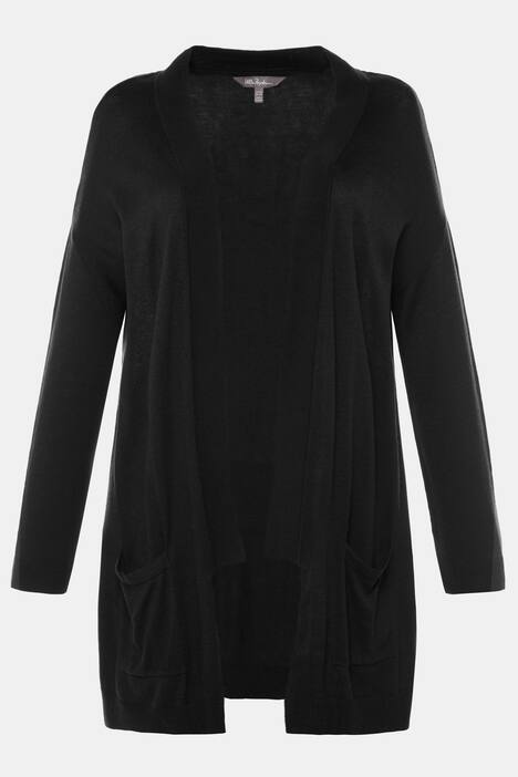 Cardigan, Schalkragen, Oversized, offene Form