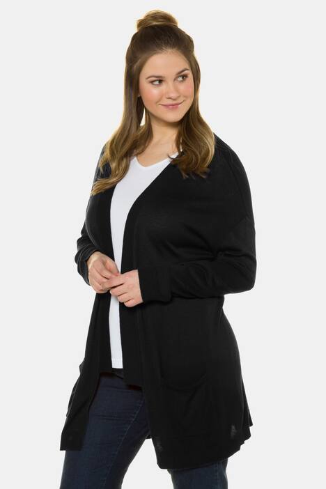 Cardigan, Schalkragen, Oversized, offene Form